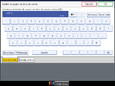 Ilustraci&oacute;n de la pantalla del panel de operaciones