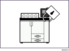 Ilustraci&oacute;n de administraci&oacute;n de la m&aacute;quina y protecci&oacute;n de documentos