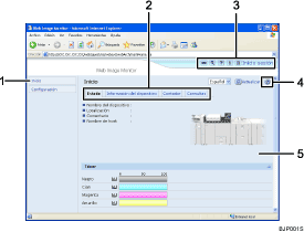 Ilustraci&oacute;n de llamada numerada de ilustraci&oacute;n de pantalla del explorador Web