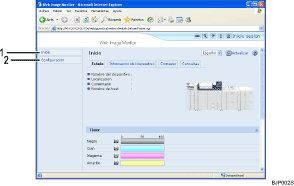 Ilustraci&oacute;n de llamada numerada de ilustraci&oacute;n de pantalla del explorador Web