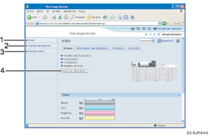 Ilustraci&oacute;n de llamada numerada de ilustraci&oacute;n de pantalla del explorador Web