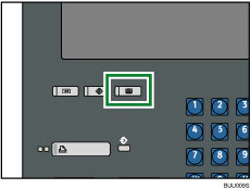 Ilustración de la tecla de configuración del papel de la bandeja