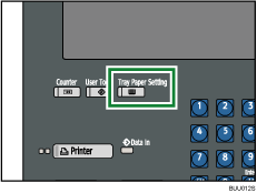 Tray paper setting key illustration