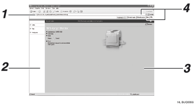 Schermafbeelding van webbrowser (afbeelding met genummerde verklaringen)