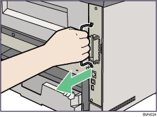 Illustrazione del lato posteriore della stampante