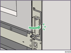 Illustrazione del lato posteriore della stampante