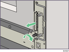 Illustrazione del lato posteriore della stampante