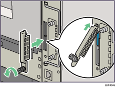 Illustrazione del lato posteriore della stampante
