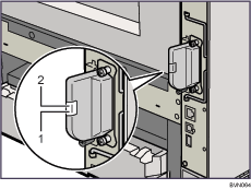 Illustrazione del lato posteriore della stampante