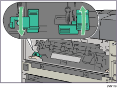 Illustrazione del lato posteriore della stampante