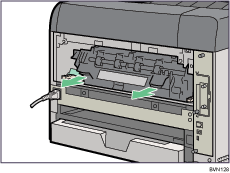 Illustrazione del lato posteriore della stampante