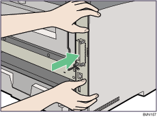 Illustrazione del lato posteriore della stampante