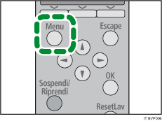 Illustrazione del tasto Menu