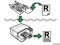Иллюстрация правильной ориентации бумаги с предварительно нанесенной печатью