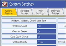 Operation panel screen illustration