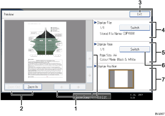 Operation panel screen illustration numbered callout illustration