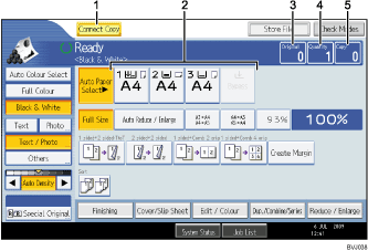 Operation panel screen illustration numbered callout illustration