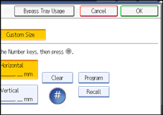 Operation panel screen illustration