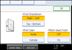 Operation panel screen illustration