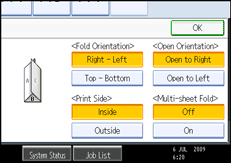 Operation panel screen illustration