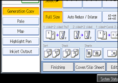 Operation panel screen illustration