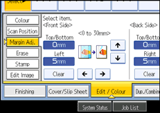 Operation panel screen illustration