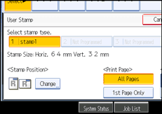 Operation panel screen illustration