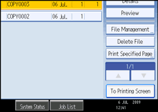 Operation panel screen illustration