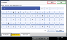 Operation panel screen illustration