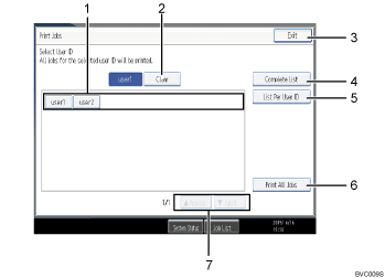 Operation panel screen illustration numbered callout illustration
