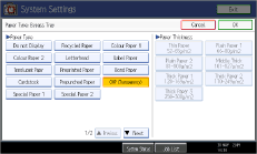 Operation panel screen illustration