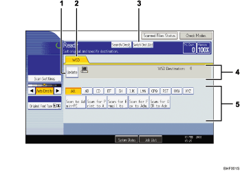 Operation panel screen illustration numbered callout illustration