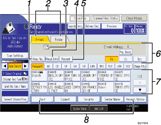 Operation panel screen illustration numbered callout illustration
