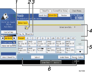 Operation panel screen illustration numbered callout illustration