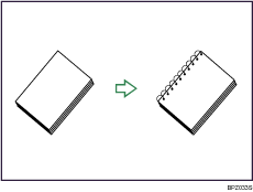 Illustration of binding copies by ring comb