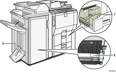 Main unit and finisher illustration numbered callout illustration