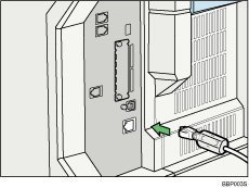 illustration of connecting the Ethernet interface cable