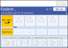 Illustration af betjeningspanelets sk&aelig;rm