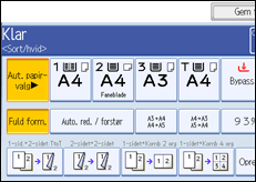 Illustration af betjeningspanelets sk&aelig;rm