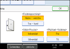 Illustration af betjeningspanelets sk&aelig;rm