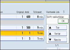 Illustration af betjeningspanelets sk&aelig;rm