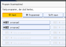 Illustration af betjeningspanelets sk&aelig;rm