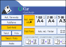 Illustration af betjeningspanelets sk&aelig;rm