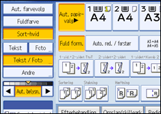 Illustration af betjeningspanelets sk&aelig;rm