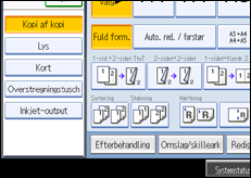 Illustration af betjeningspanelets sk&aelig;rm