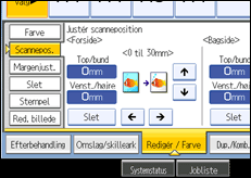 Illustration af betjeningspanelets sk&aelig;rm