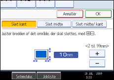 Illustration af betjeningspanelets sk&aelig;rm