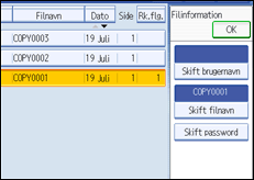 Illustration af betjeningspanelets sk&aelig;rm