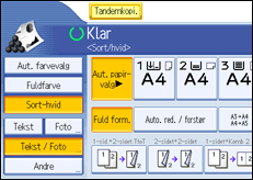 Illustration af betjeningspanelets sk&aelig;rm