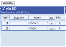 Illustration af betjeningspanelets sk&aelig;rm